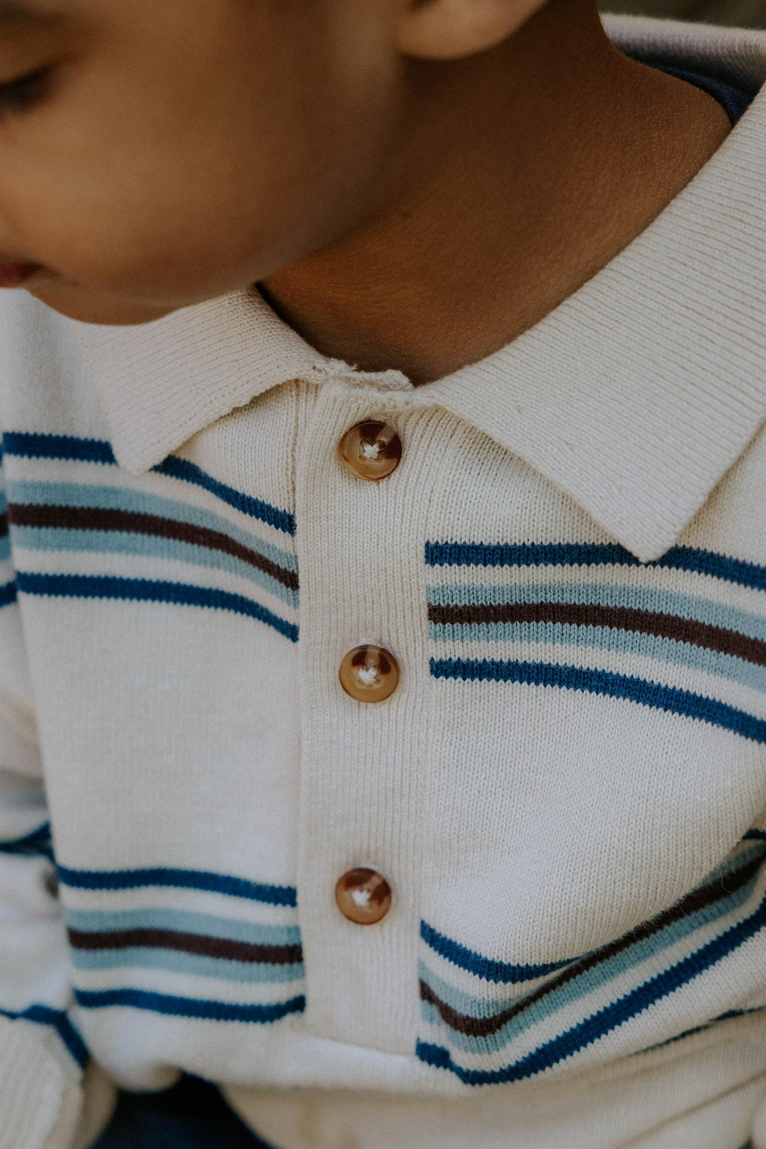 Benny Langermet Polo Sandshell Stripe