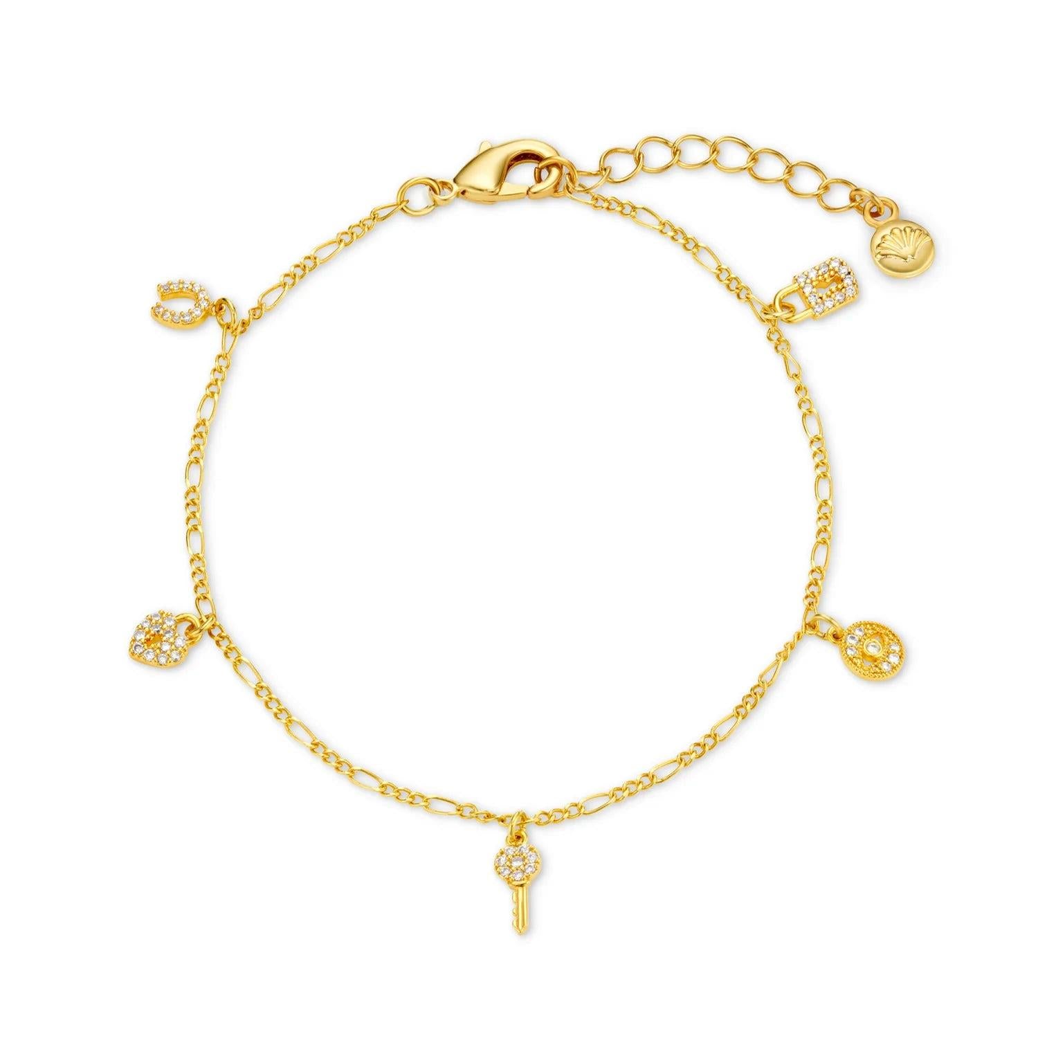 Micro Pave Heritage Charm Bracelet