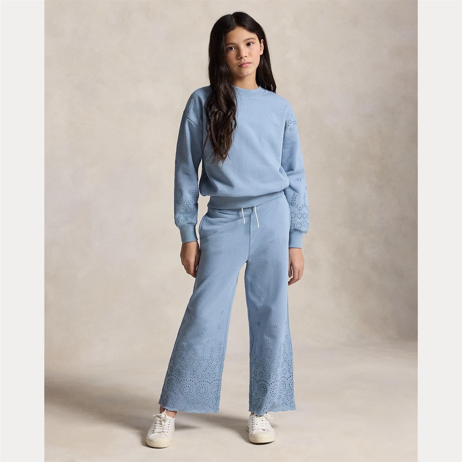 Eyelet French Terry Sweatshirt Vessel Blue