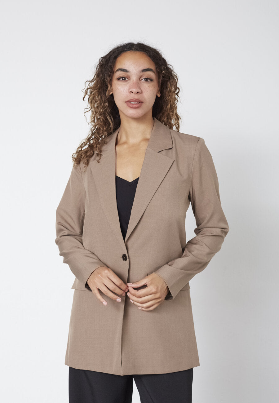 Viksa Blazer Dark Sand Melange