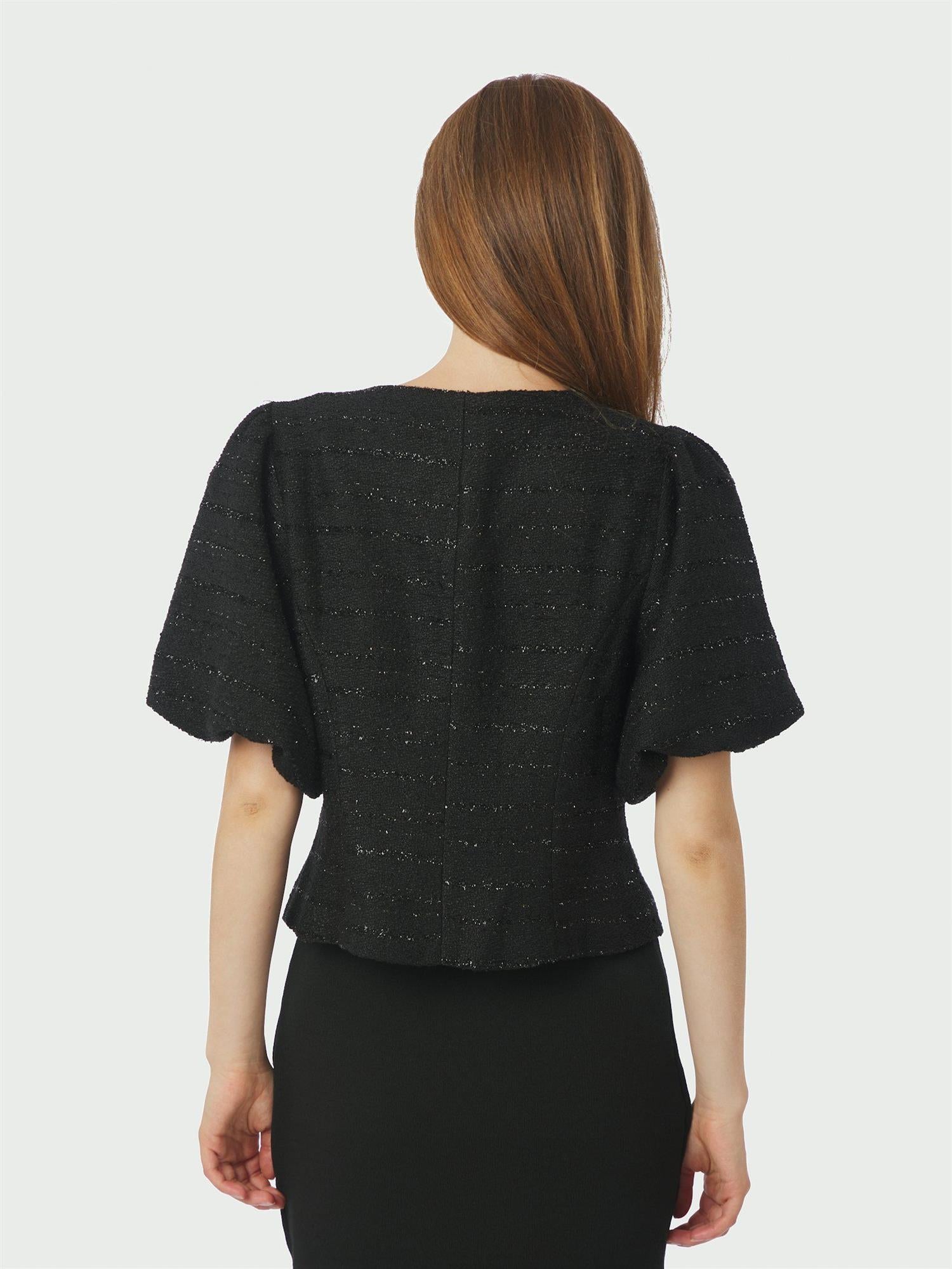 Anela Boucle Blouse Black