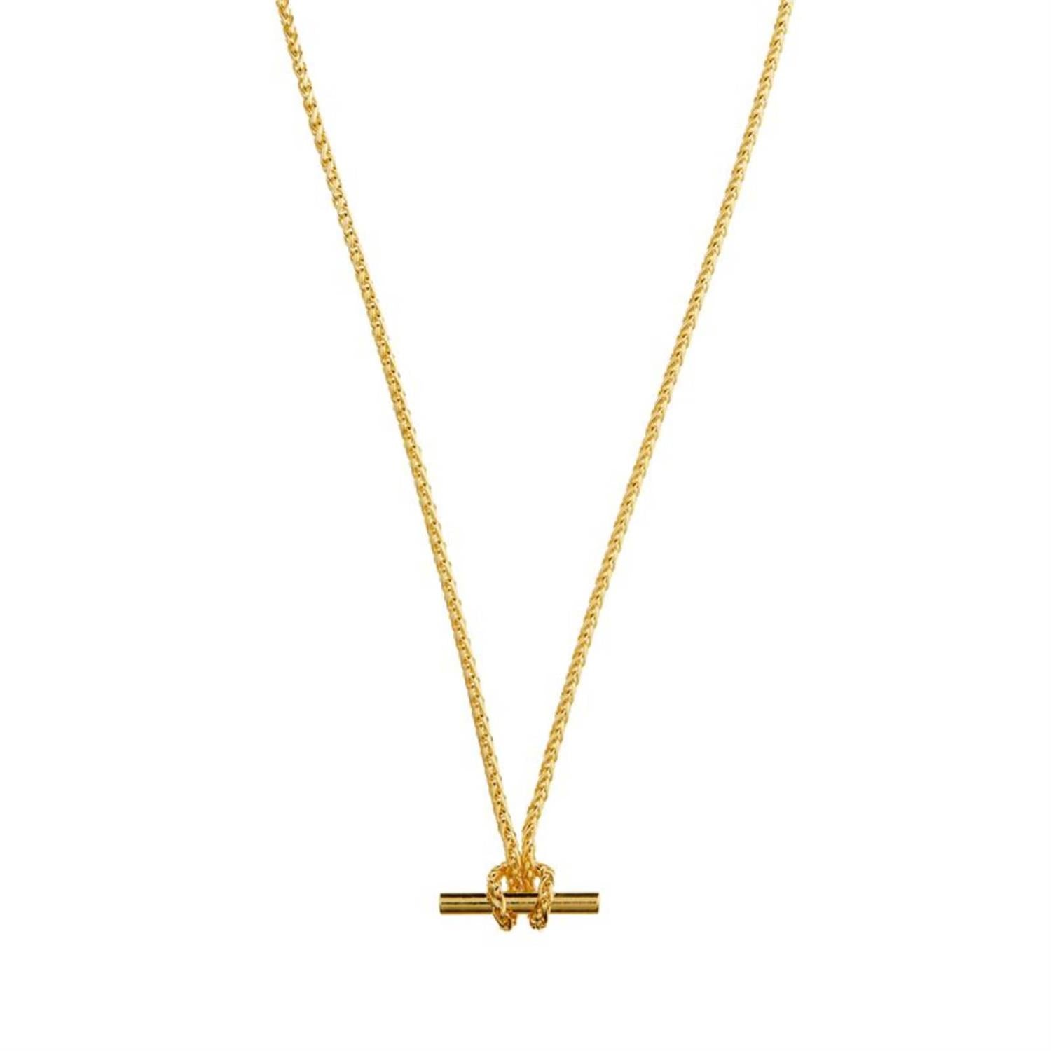 T-Bar Knot Necklace Gold