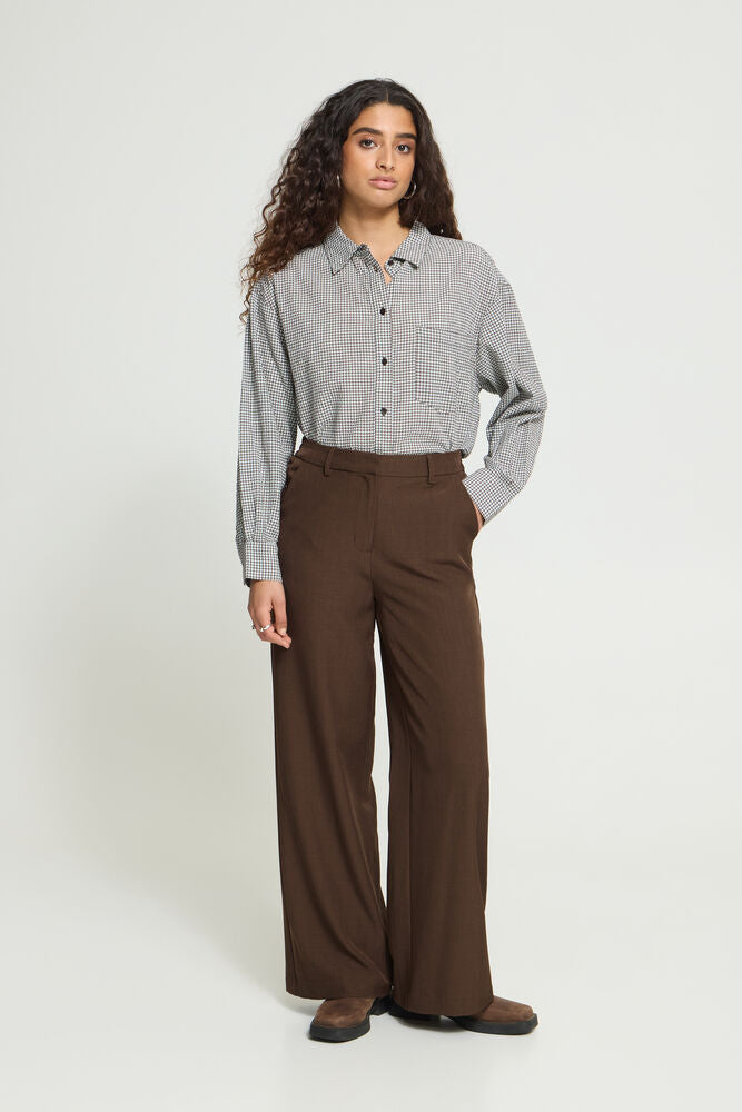 Fava Wide Pant Slate Black Melange Brown
