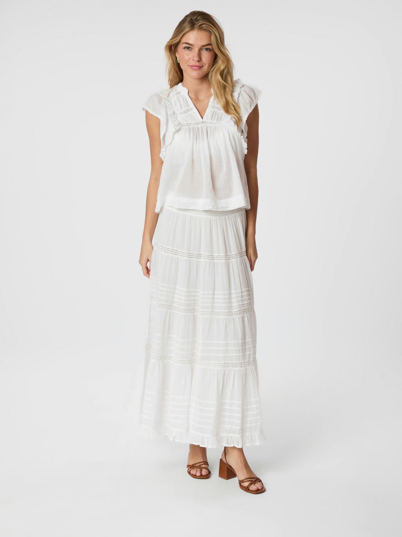 Felicia Voile Skirt White