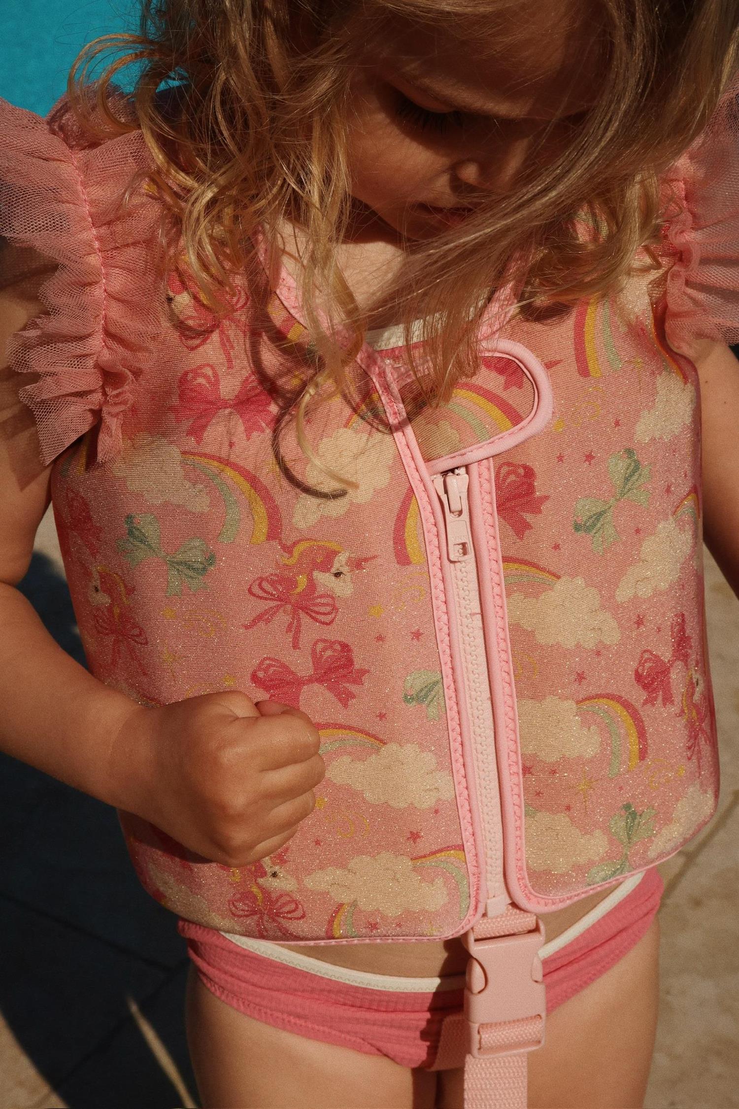 Amelia Swim Vest Rainbow Bow