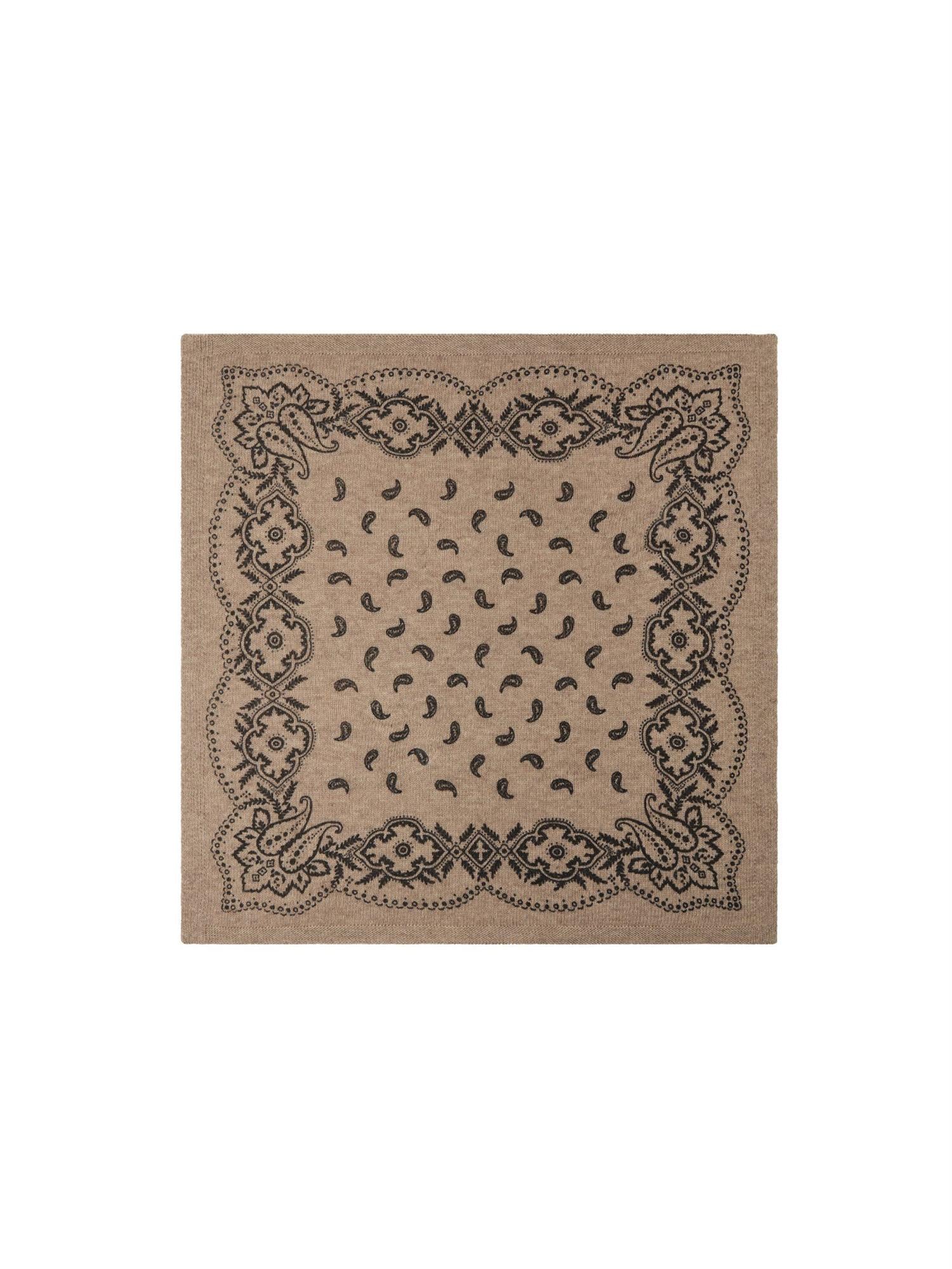 Adelina Paisley Knit Scarf Beige Melange