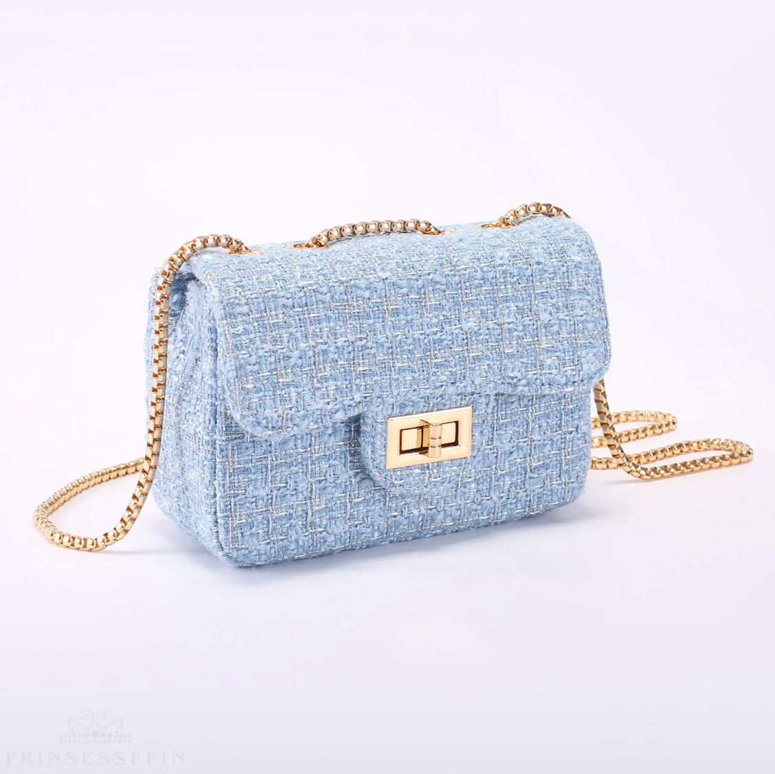 Alexandra Tweed Handbag French Blue - Medium