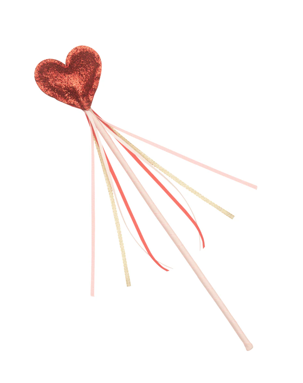 Love Heart Glitter Wand Red