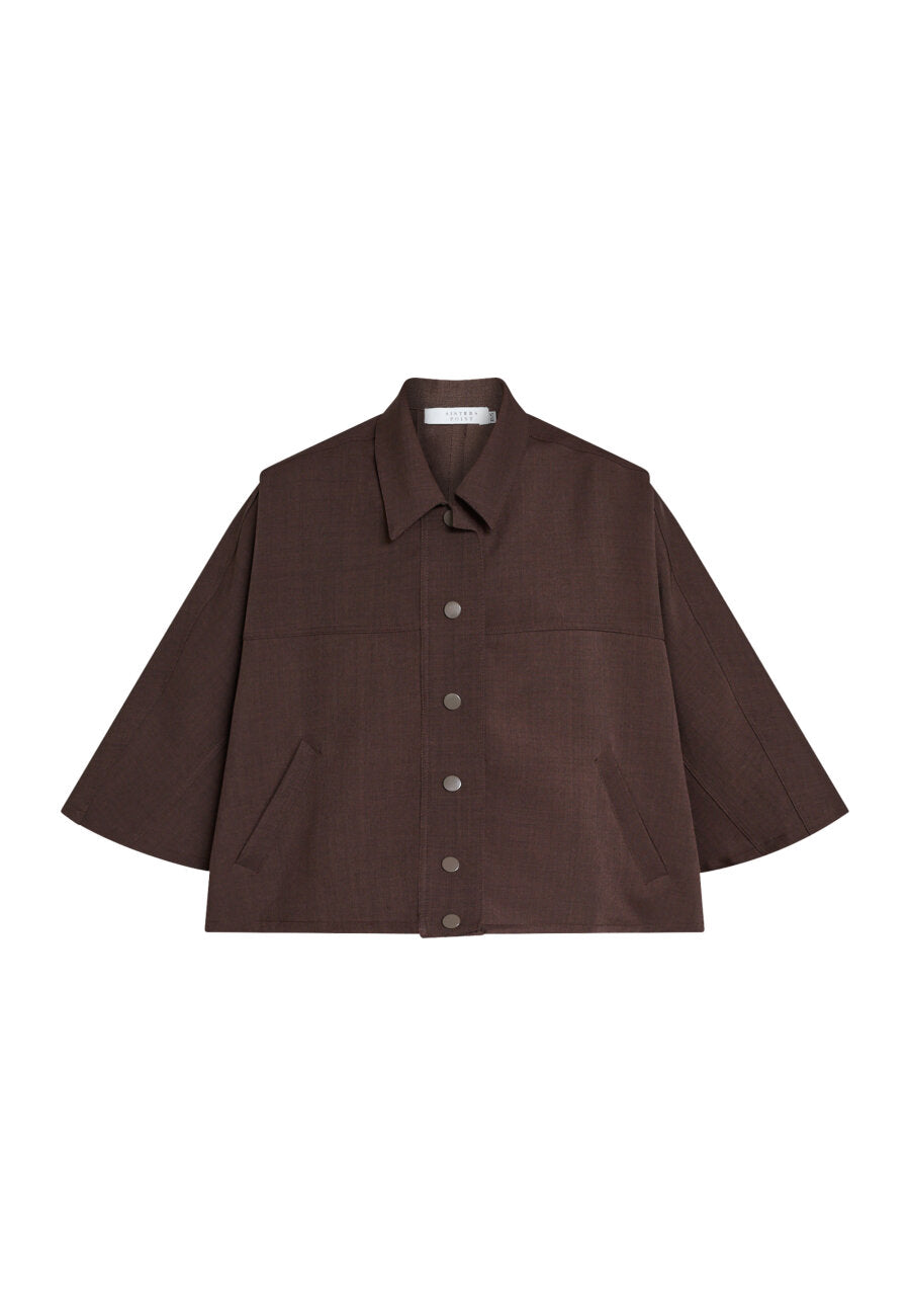 Carwin Cape Shirt Dark Chocolate
