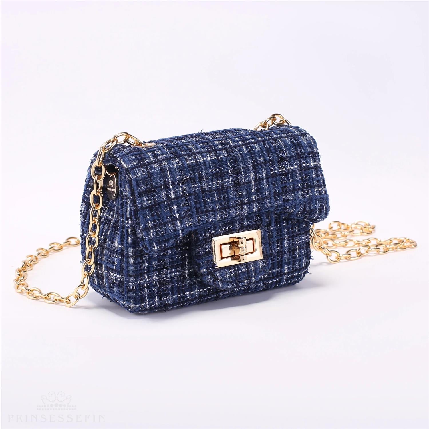 Isadora Plaid Handbag Navy - Small