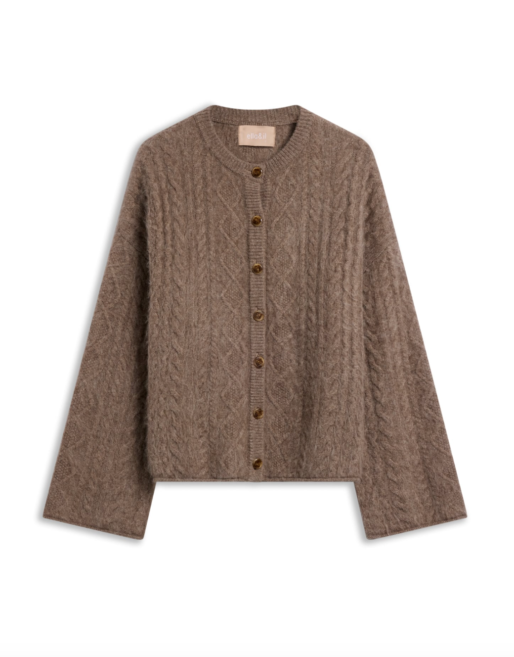Ylva Brushed Cardigan Light Brown