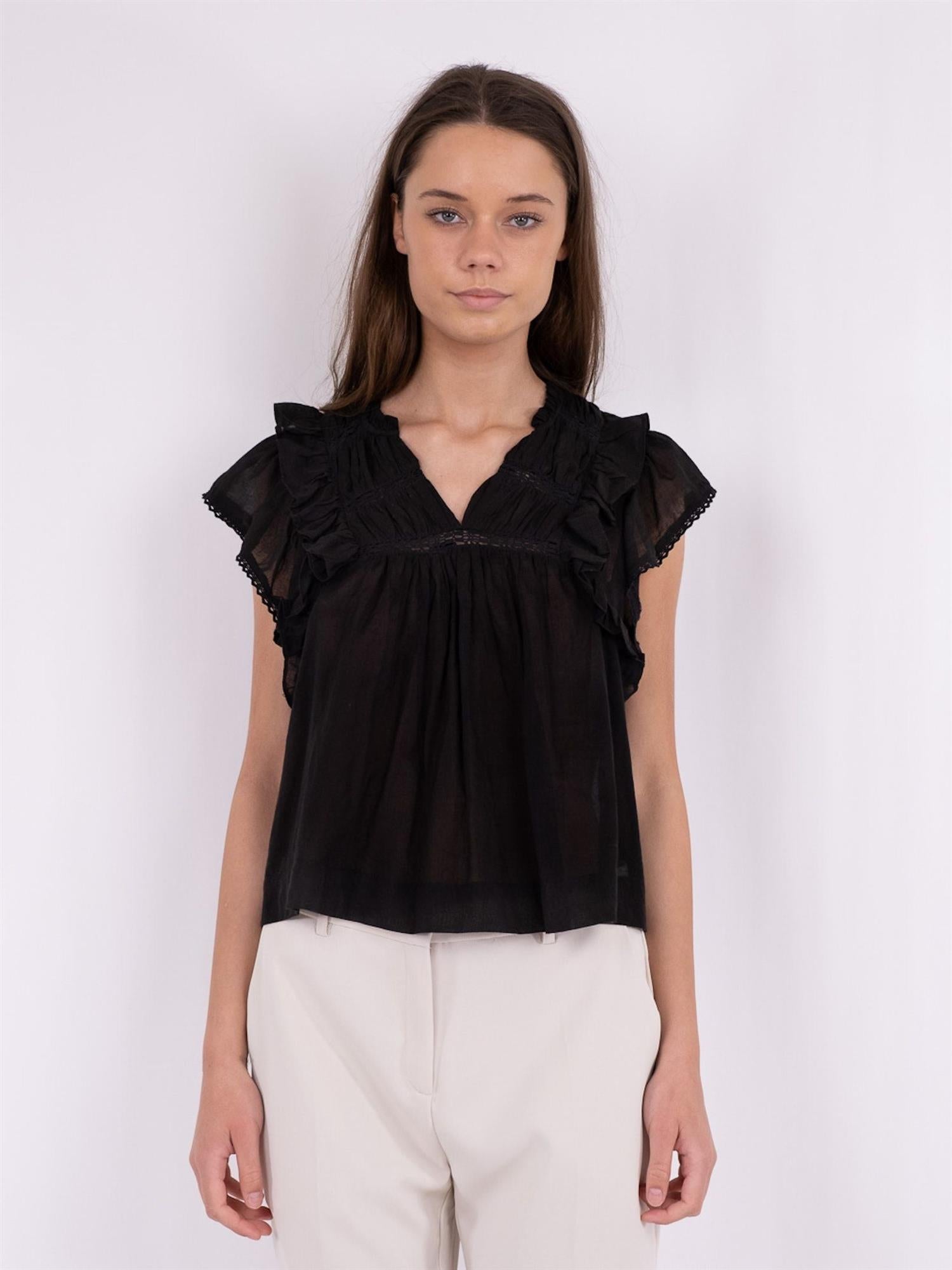 Jayla Voile Top Black
