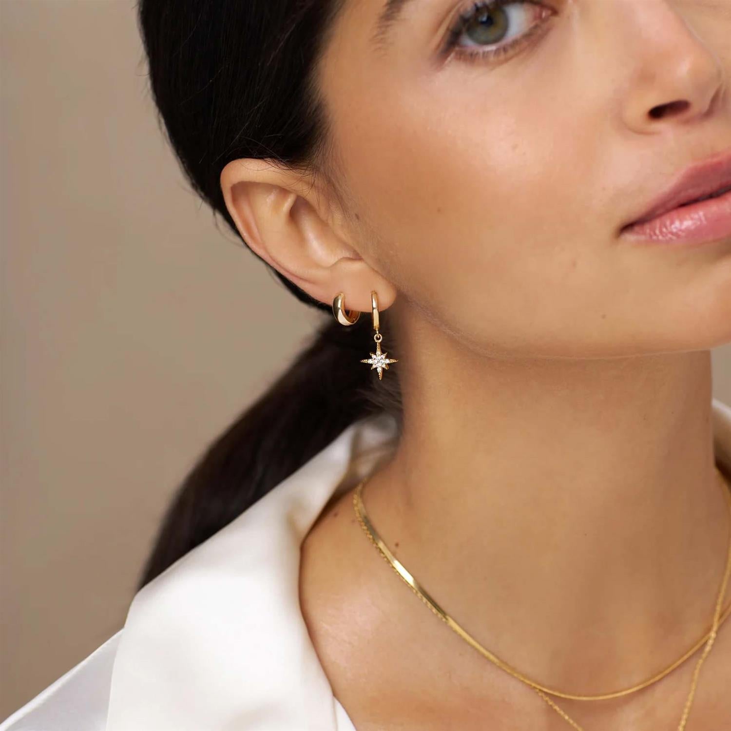 Mini Domed Huggie Hoops Gold