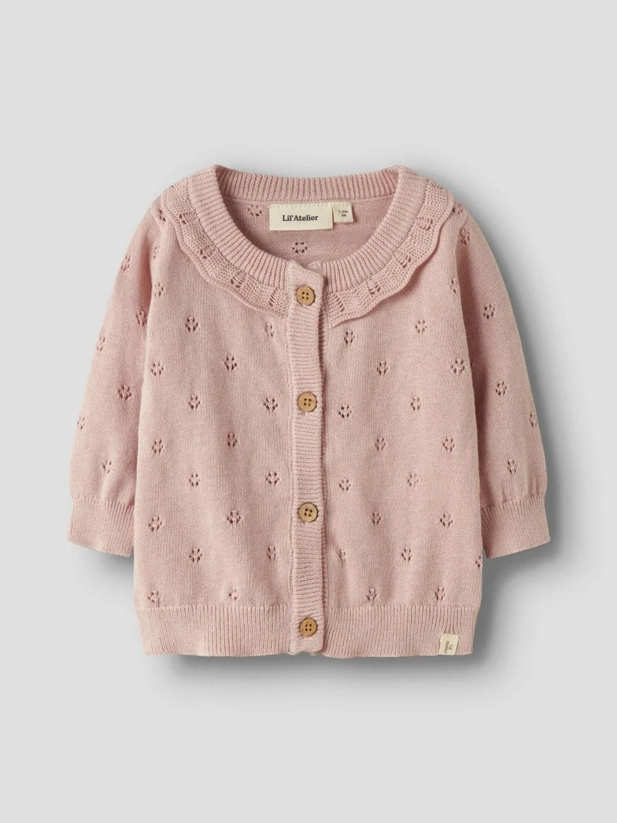 Dorina Ls Knit Cardigan Peach Whip/Melange
