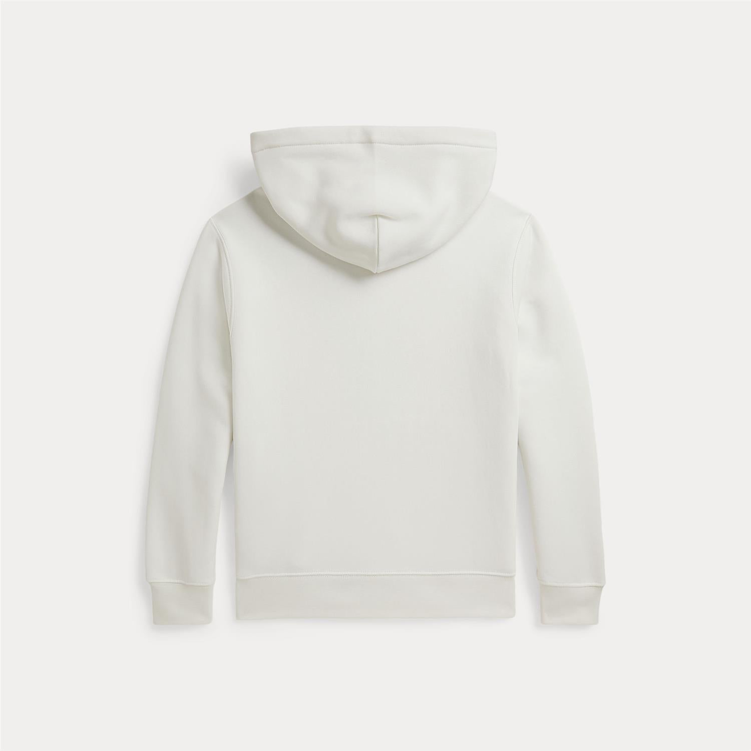 Graphic Fleece Hoodie Pullover Bear Deckwash White