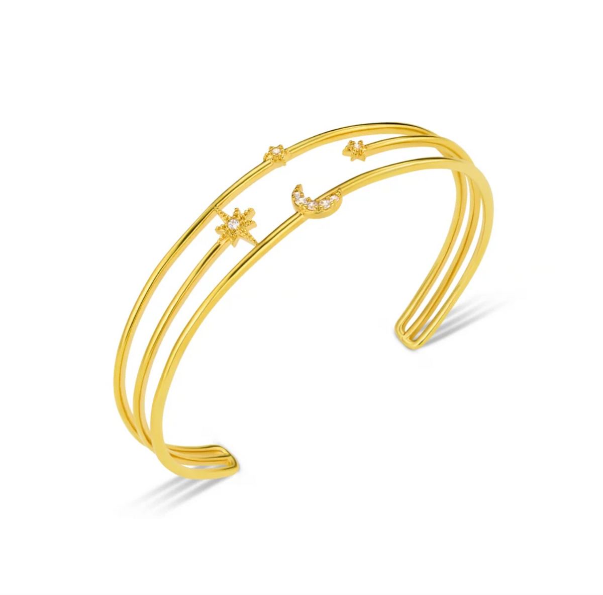 Celectial Opel Caged Bangle Gold