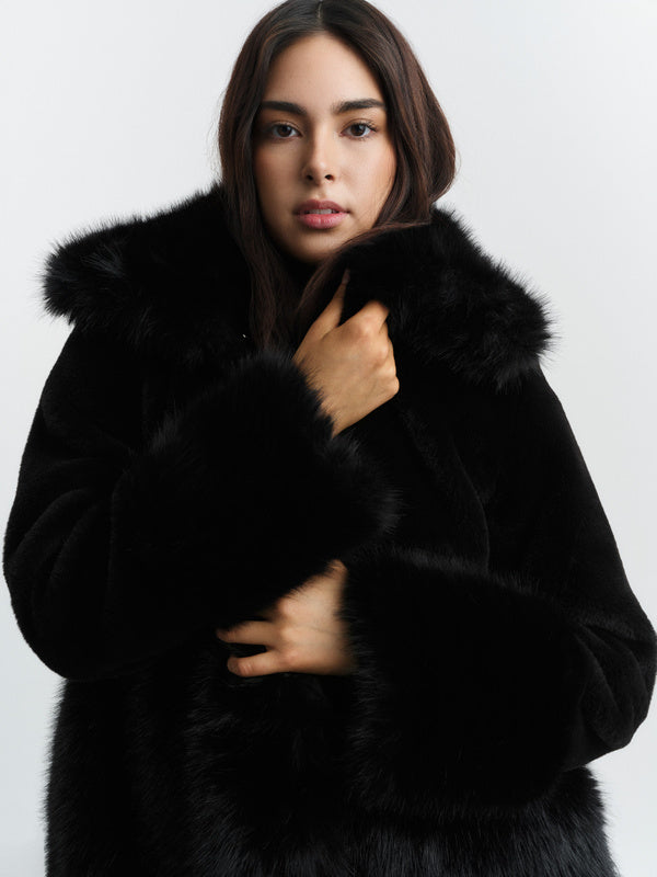 Anna Fake Fur Jacket Black