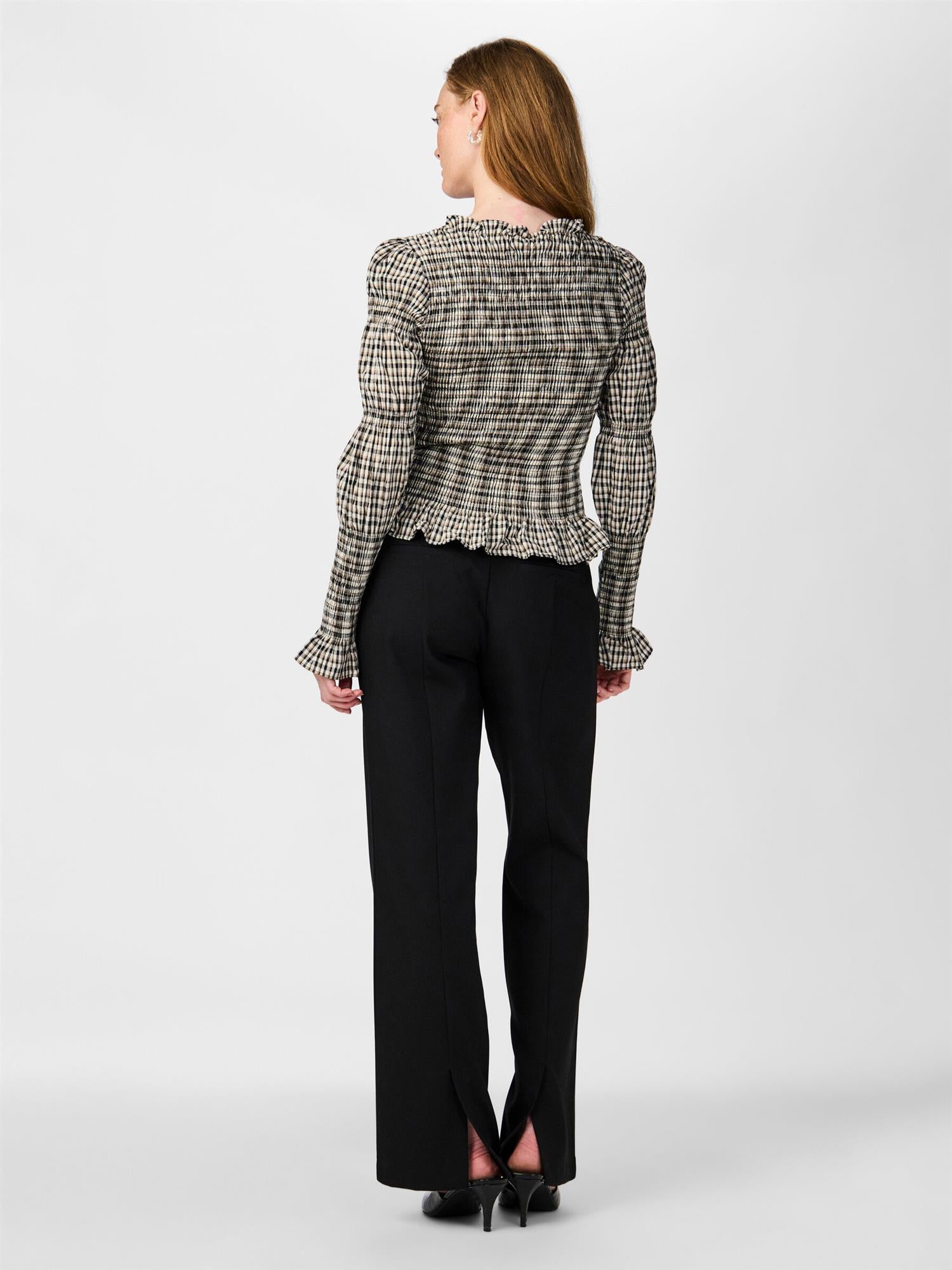 YASCHEMMA Smock Top Eggnog Checks