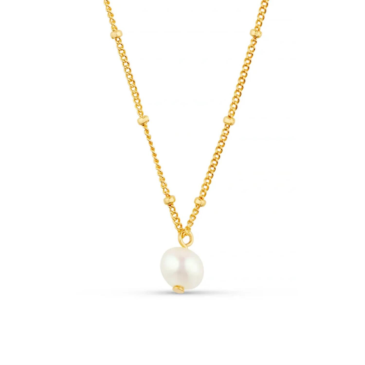 Pearl Drop Ditsy Necklace Gold