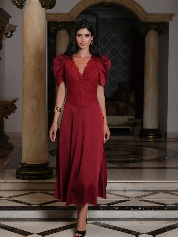 Francis Midi Dress Red