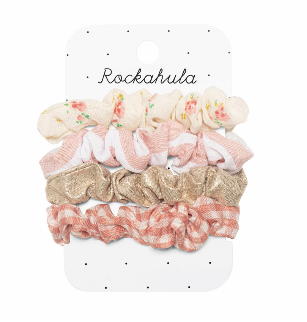 Tiny Blossom Scrunchie Set White