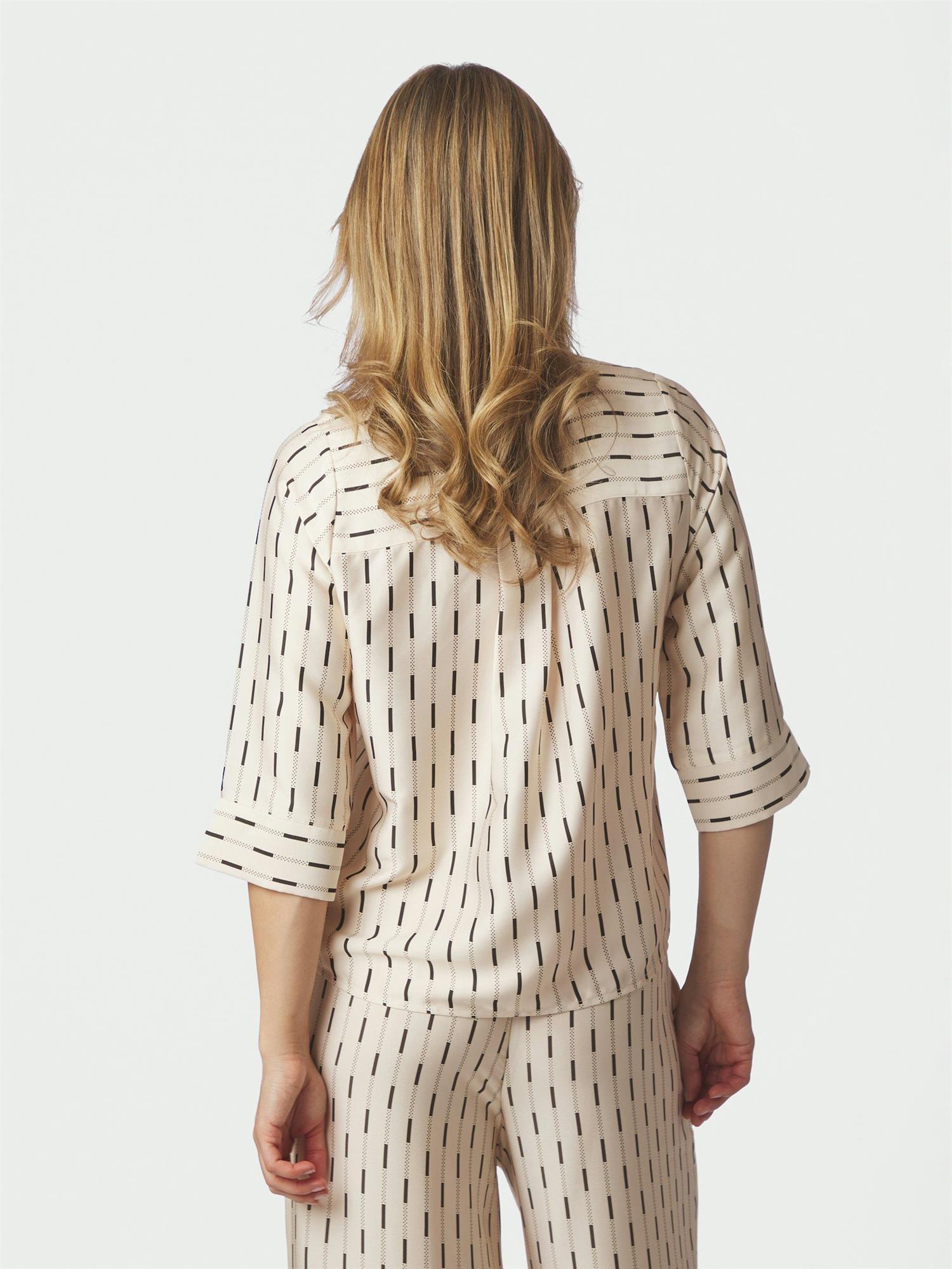 Camile Print Blouse Creme