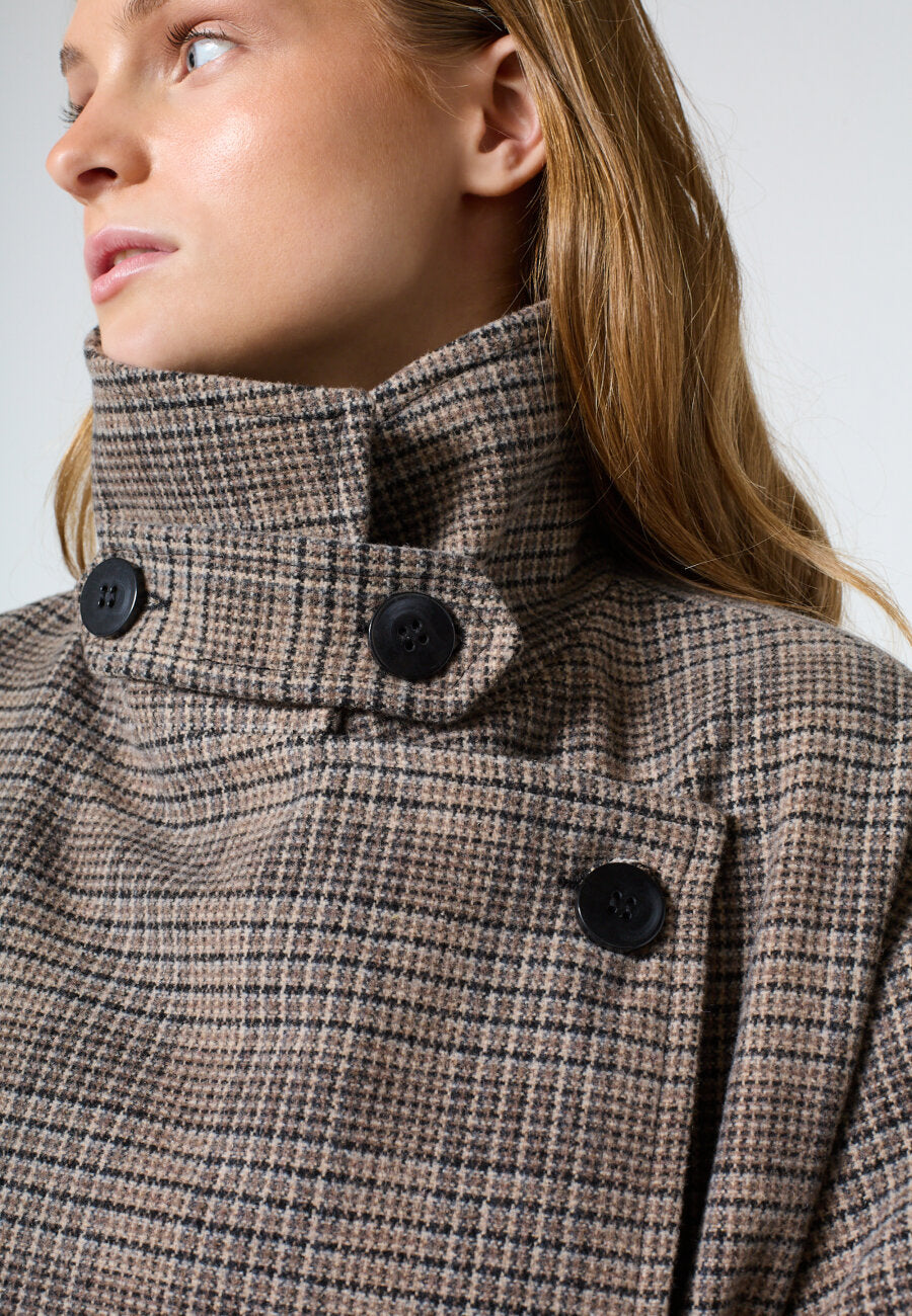 Dar Long Coat Brown Check