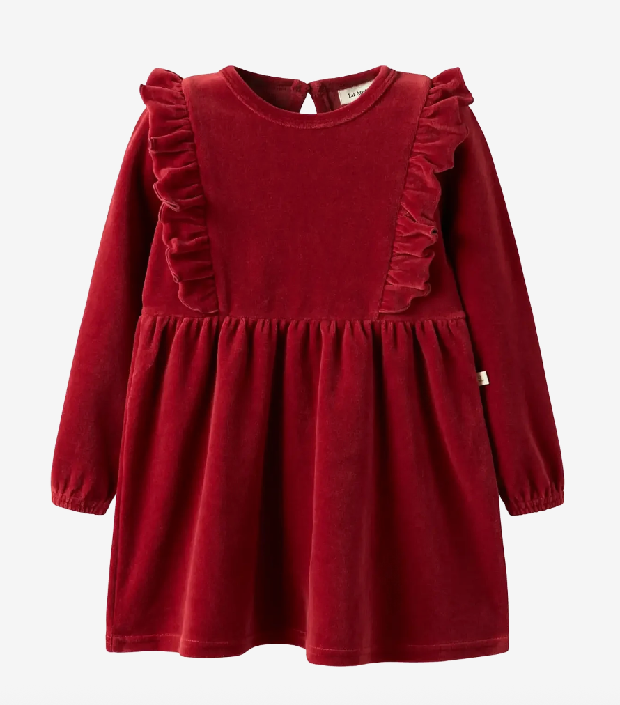 Saga Sag Ls Dress Mini Red Dahlia