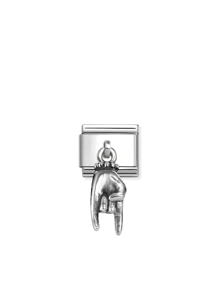 Charm Silver Horn Hand