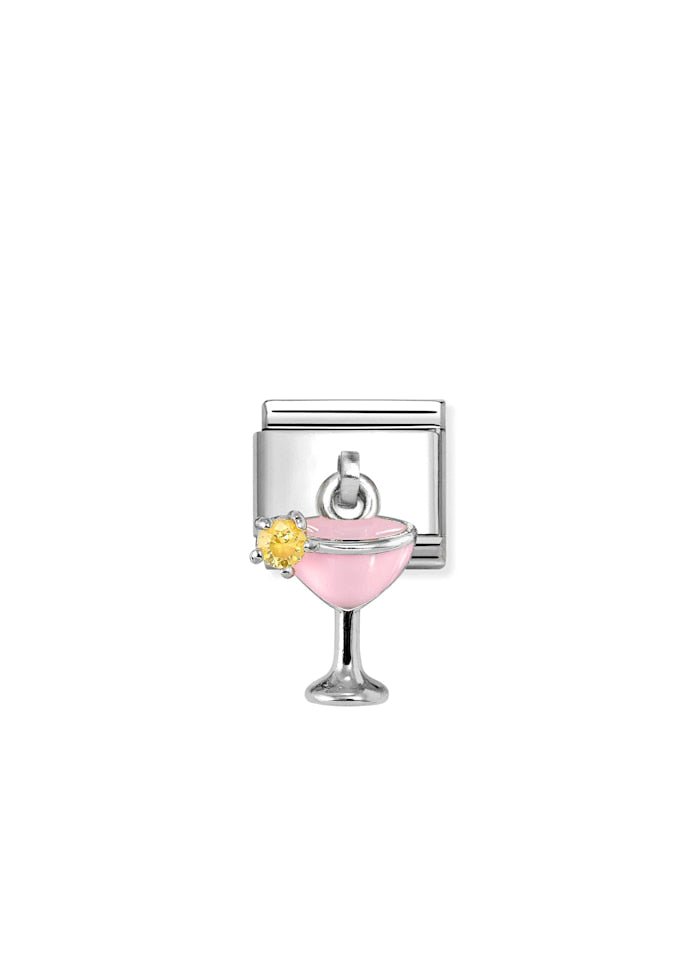Pink And Yellow Cocktail Glass