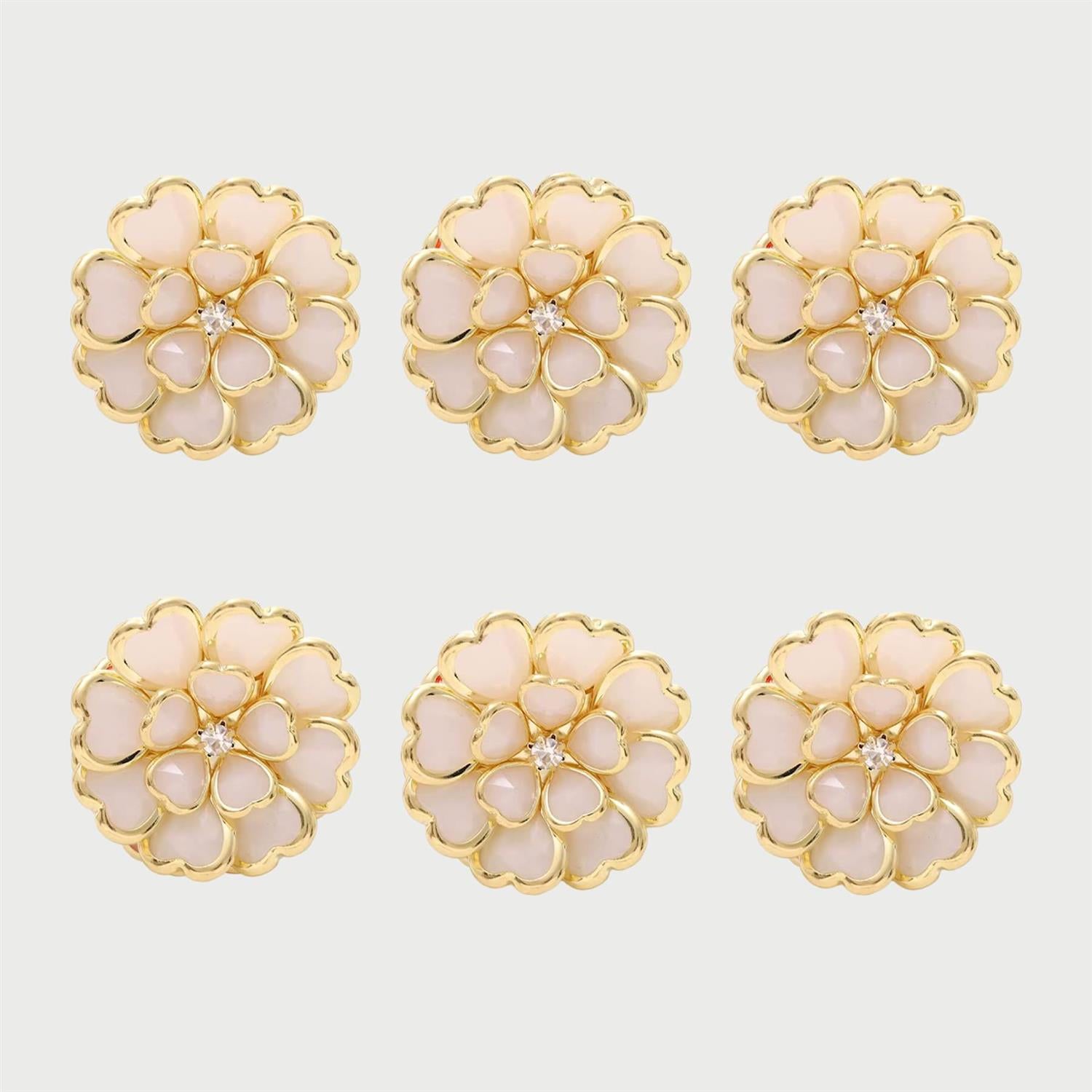 Flower Button Covers White