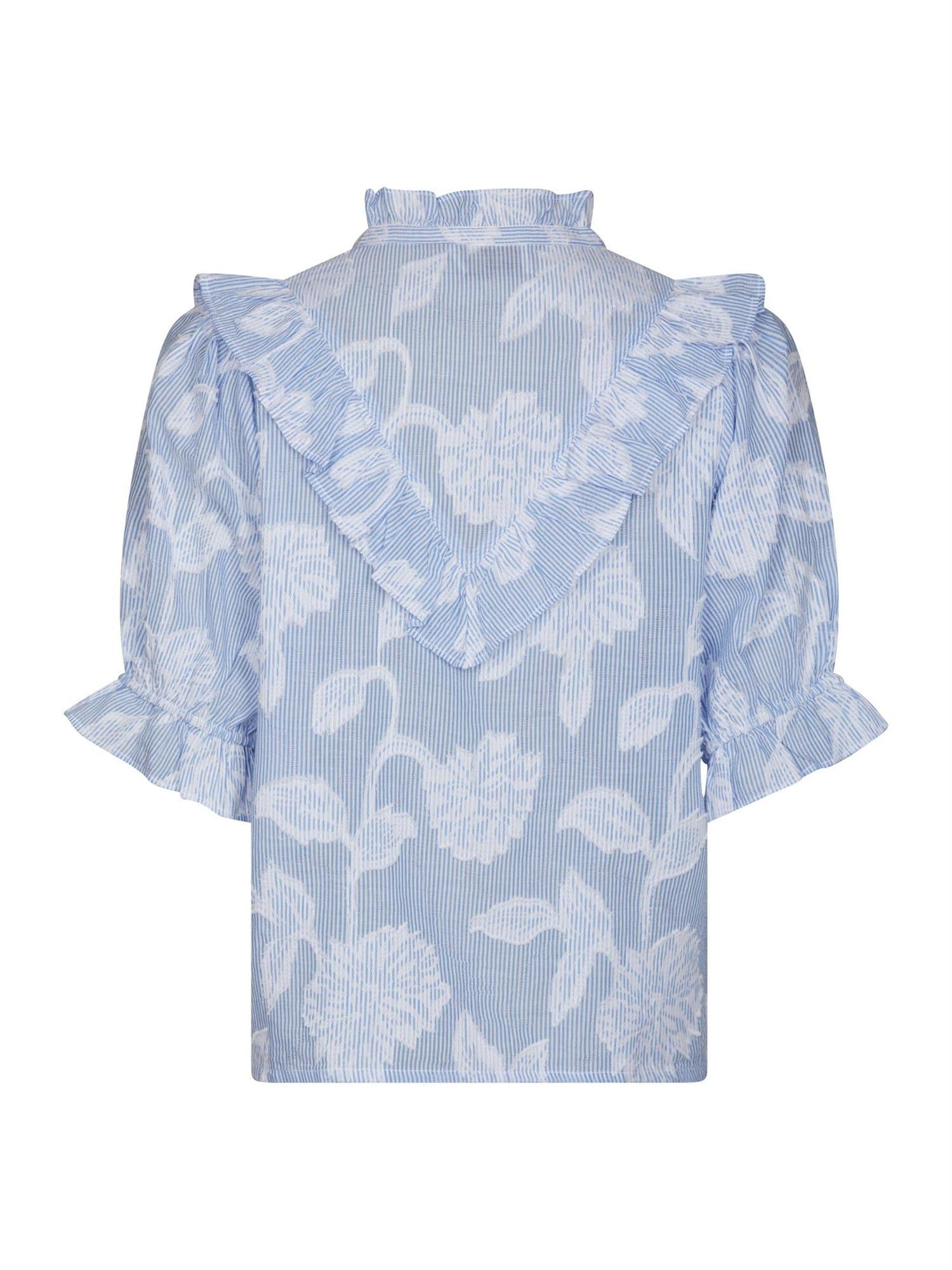 Manet Jacquard Blouse Light Blue
