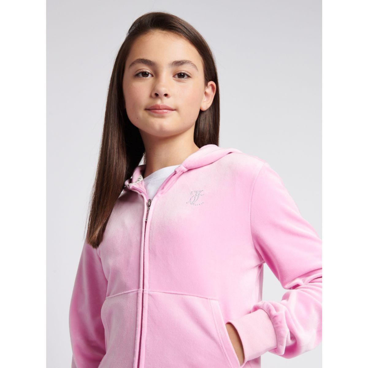 Diamant Zip Torunn Hoodie Pink Lilac