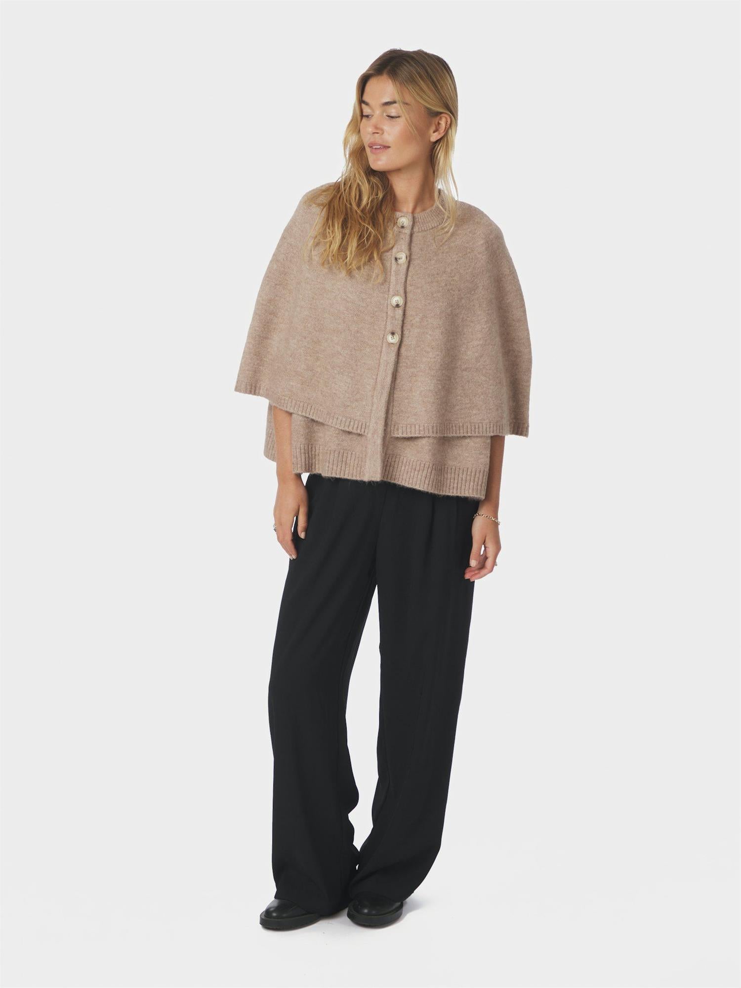 Josei Double Knit Cape Beige Melange