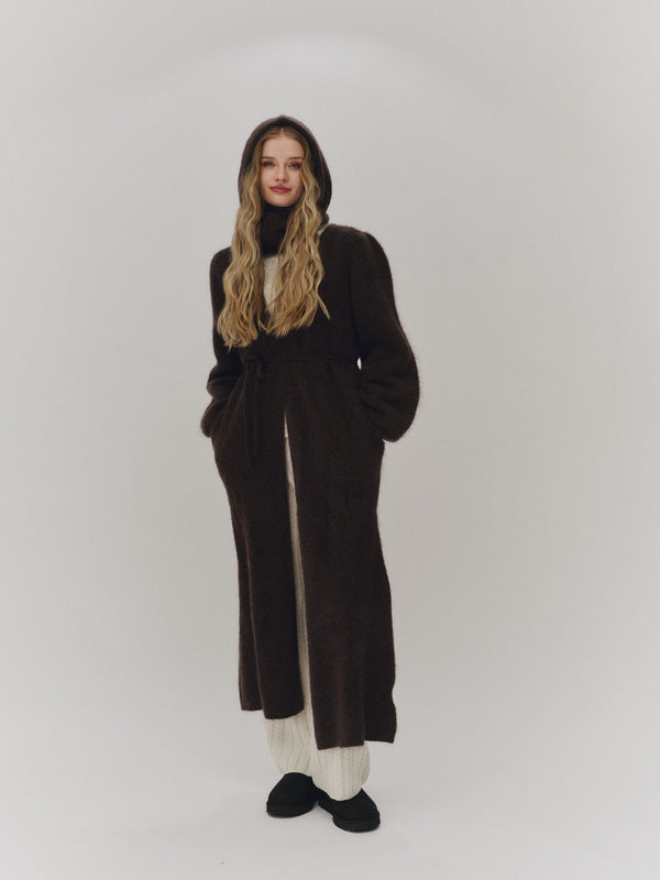 Olivia Chunky Cardigan Dark Brown