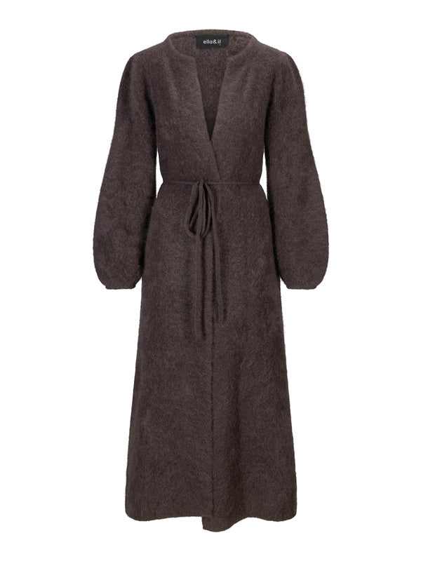 Olivia Chunky Cardigan Dark Brown