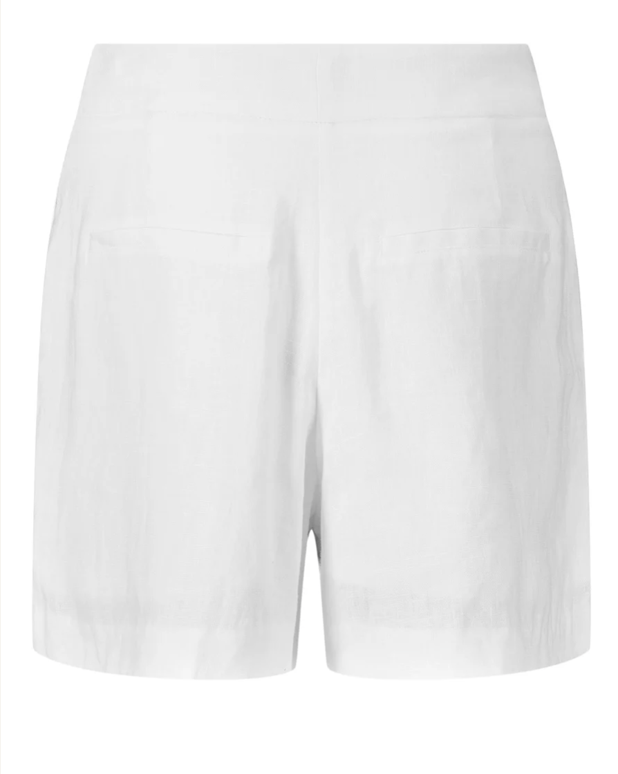 Freya Solid Linen Shorts White