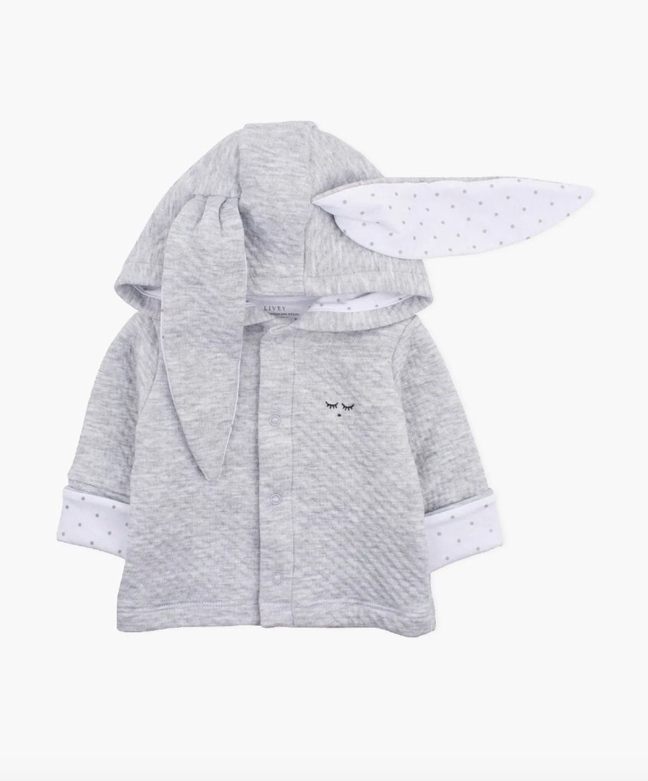 Bunny Cardigan Grey Melange Jaquard