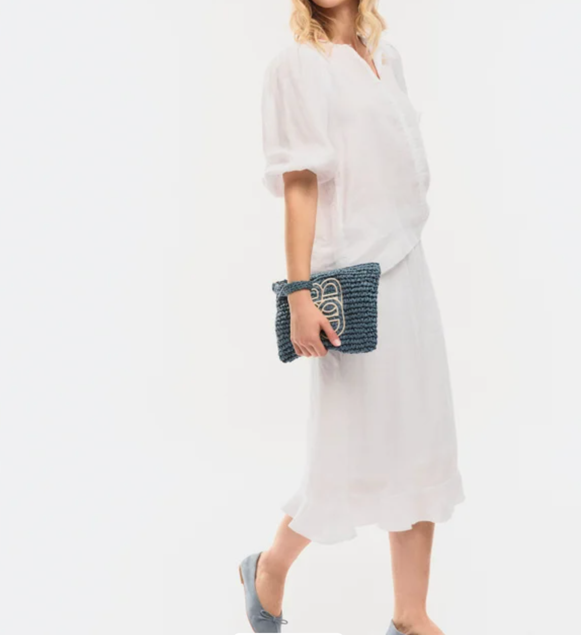 Mim Staw Clutch Blue