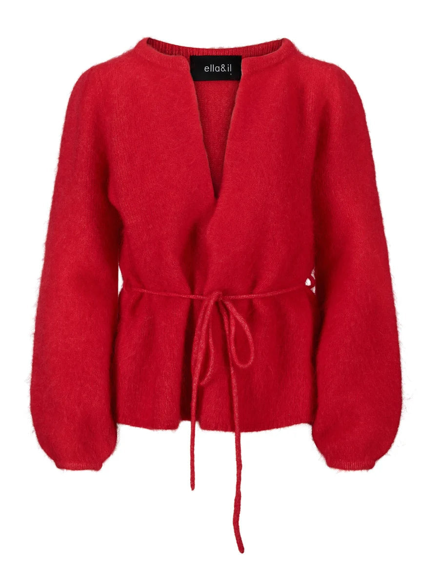 Fredrikke Chunky Cardigan Red