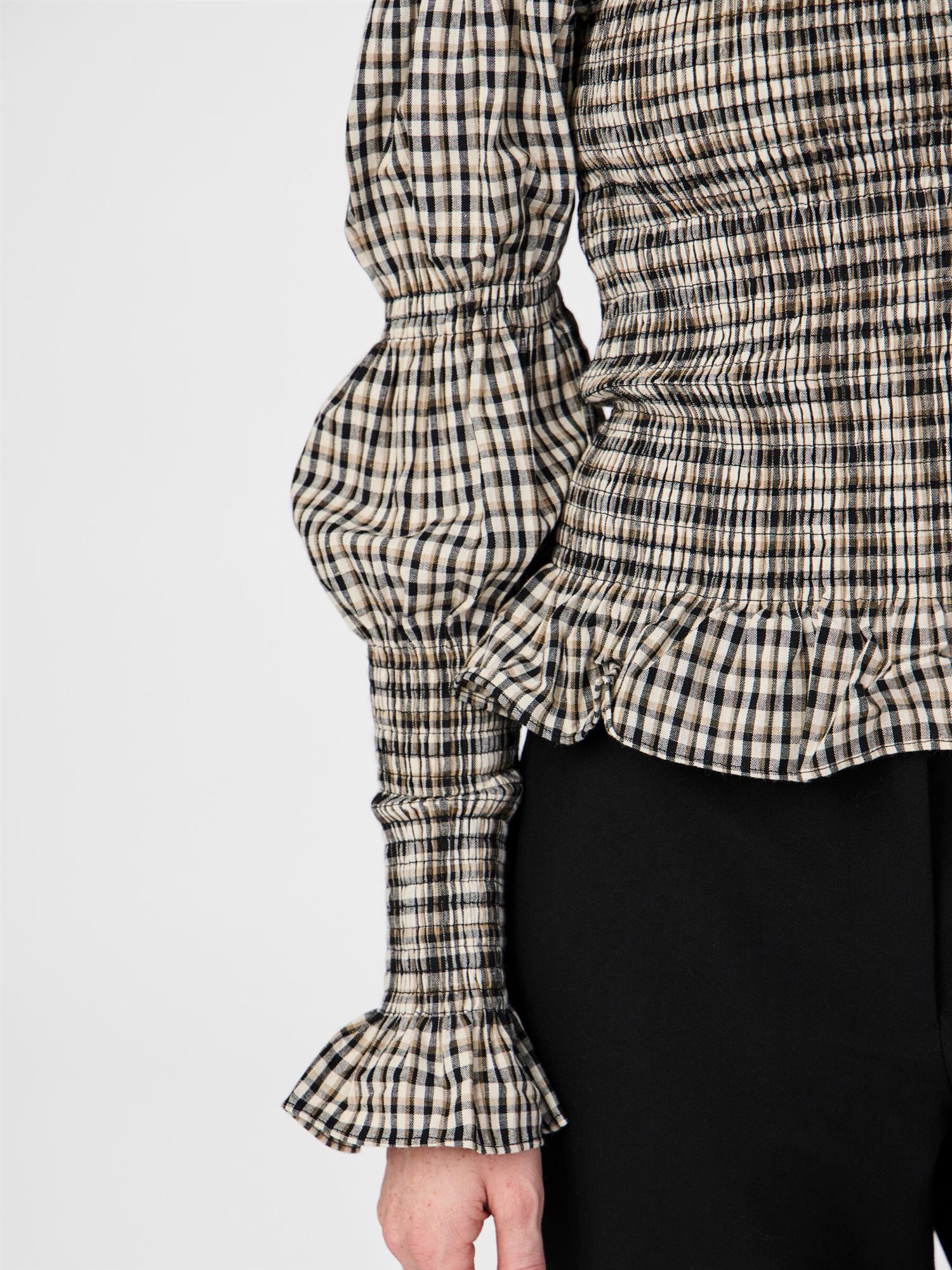 YASCHEMMA Smock Top Eggnog Checks