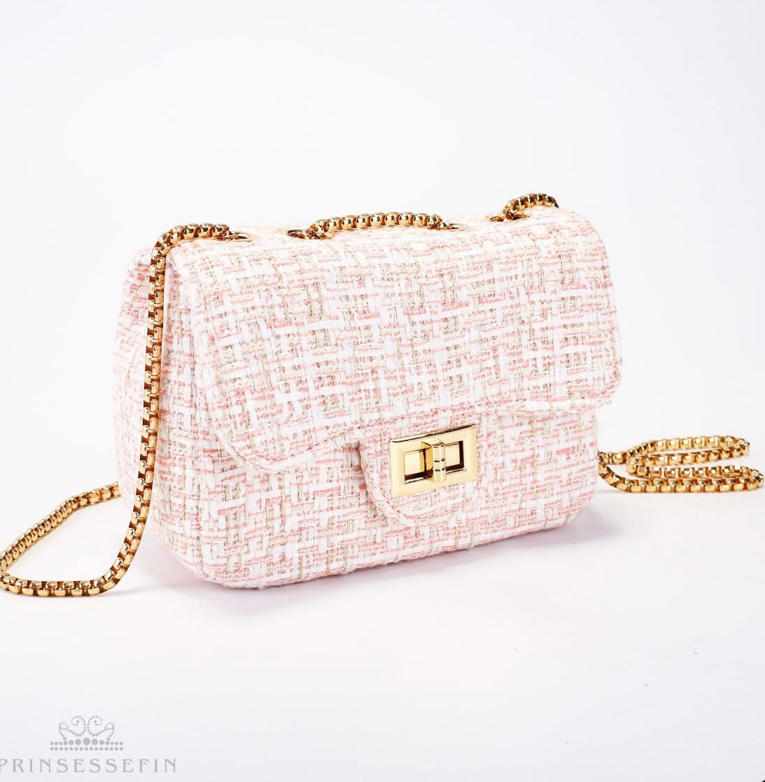 Alexandra Plaid Handbag Pink/Gold - Medium