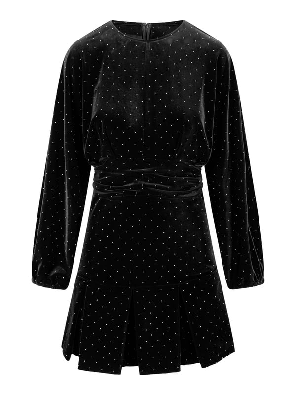 Jamal Stud Velour Dress Black