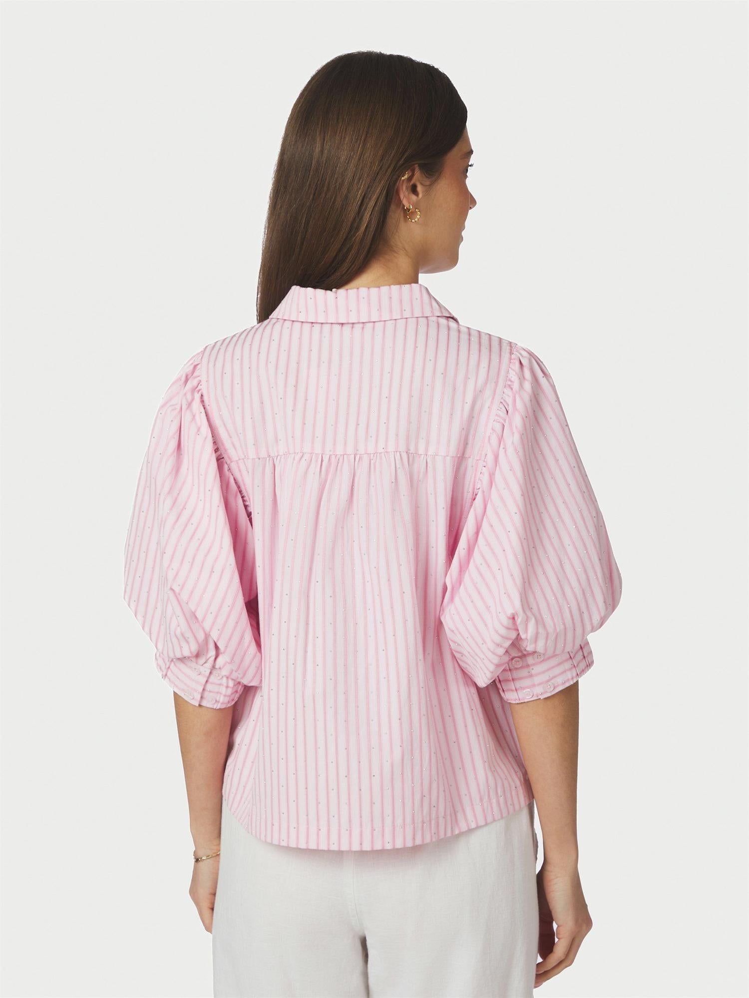 Etta Soft Stripe Stone Shirt Light Pink