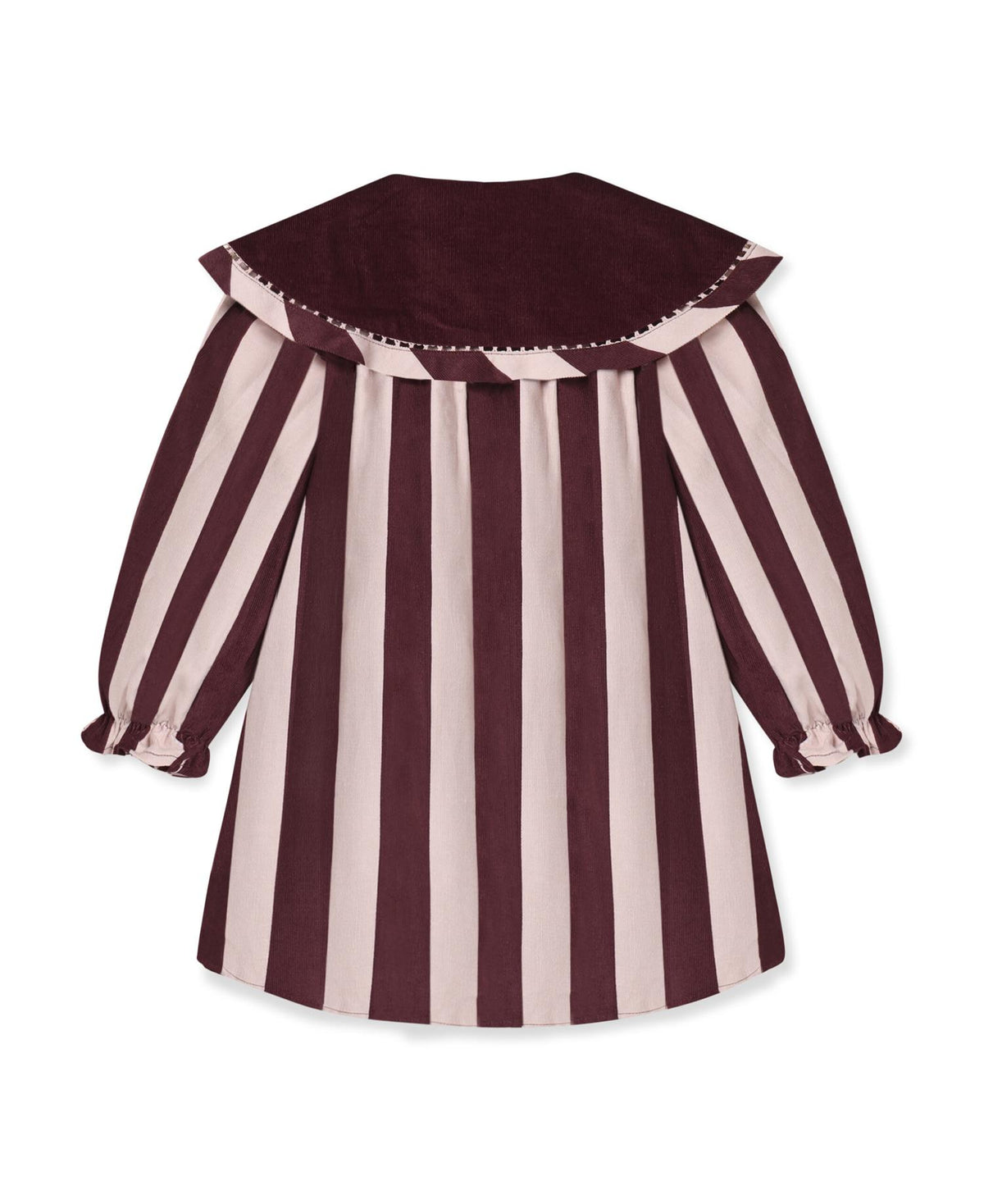 Dolly Stripe Collar Dress Chalk Pink/Burgundy Stripe