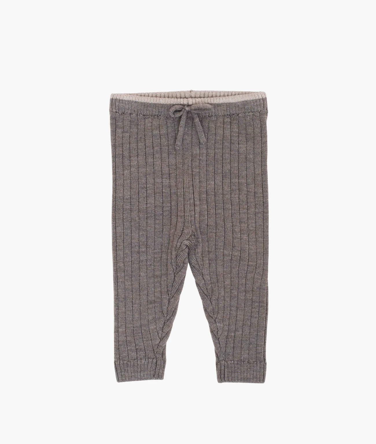 Knitted Rib Pants Brown