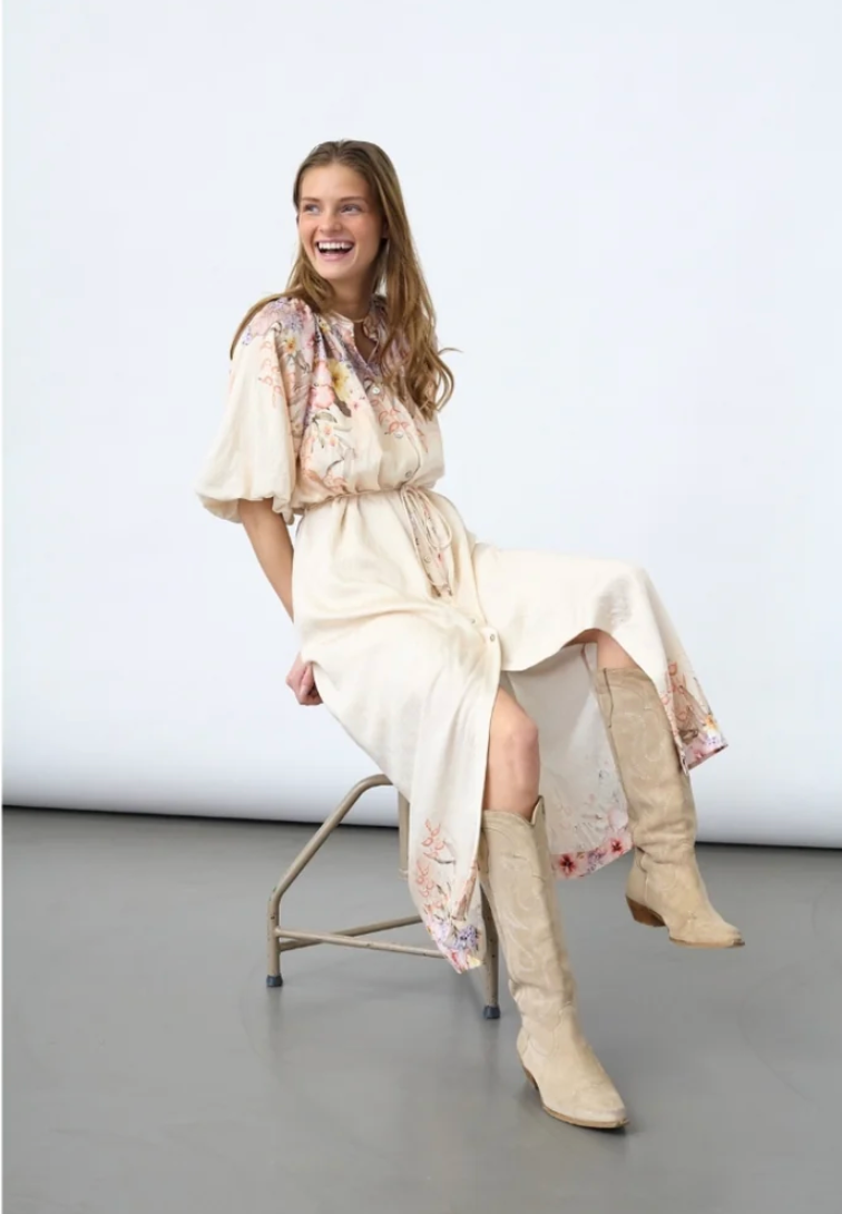 Elice Dress Flower Border