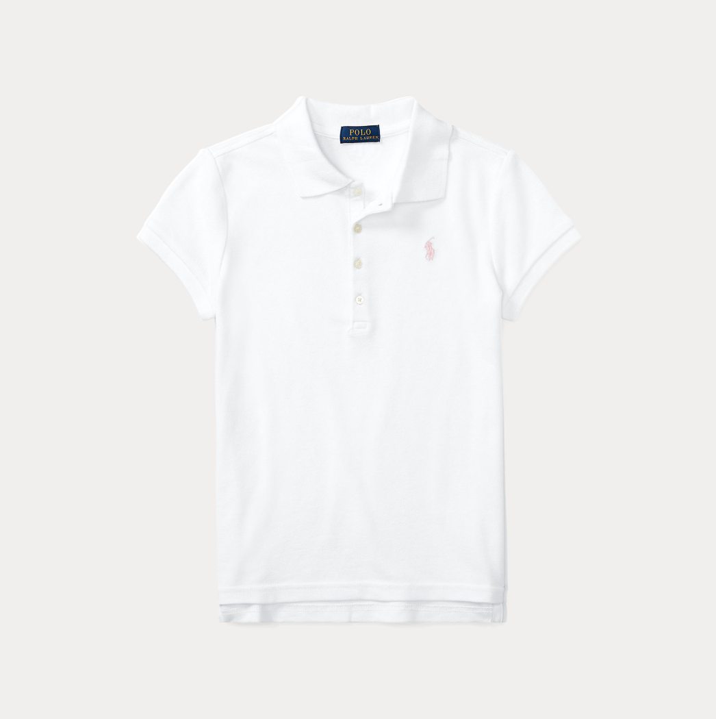 Stretch Cotton Polo Shirt White