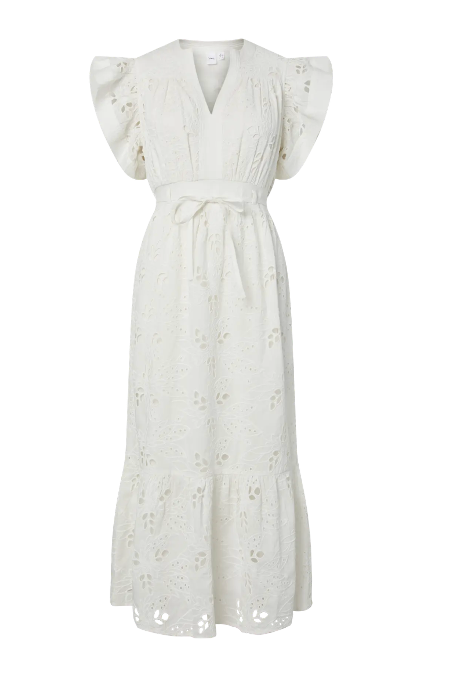 YASLUNA Long Dress Star White