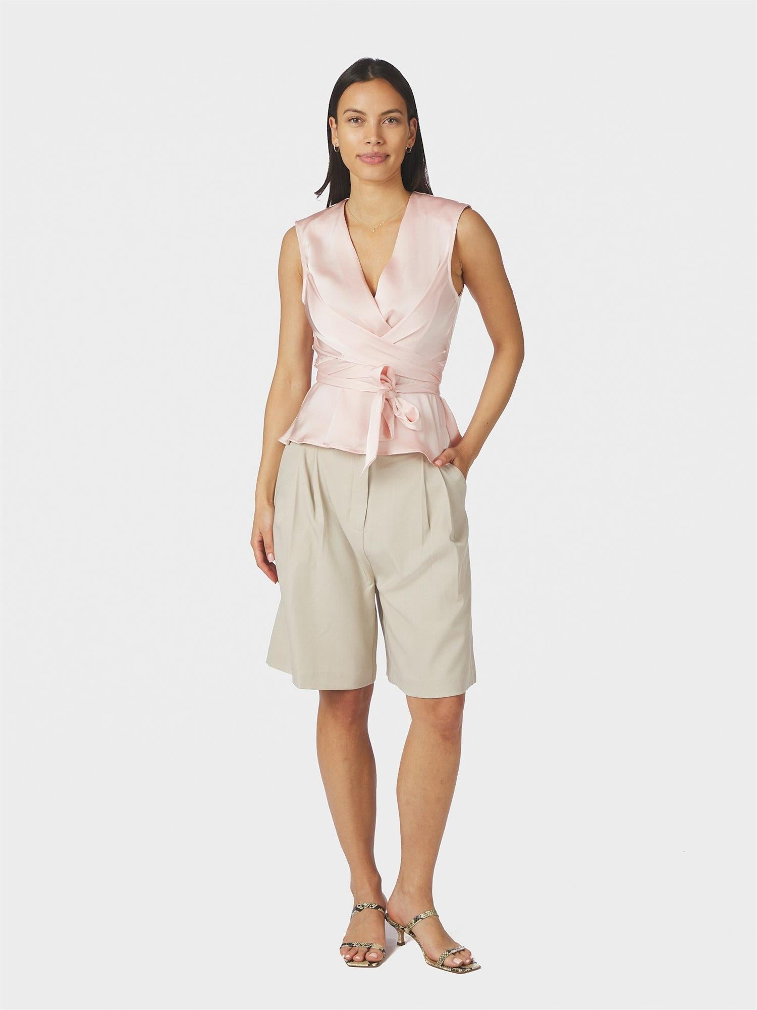 Risetta Heavy Sateen Top Light Pink
